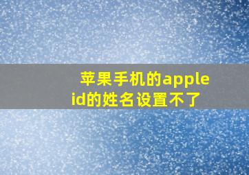 苹果手机的apple id的姓名设置不了